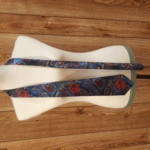 Johnny Carson Vintage Retro Blue and Red Tie